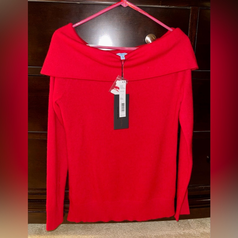 NWT Antonio Melani Cashmere Tiffany Sweater red